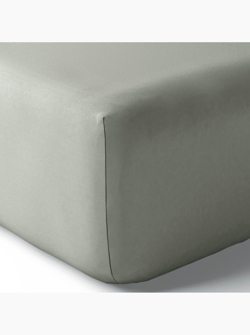 Parure de draps - Coton Pur - 100% Percale de coton peigné Gris - Kiabi