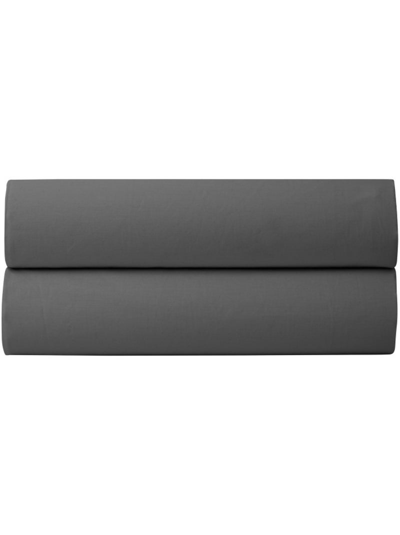 Parure de draps - Coton Pur - 100% Percale de coton peigné Gris - Kiabi
