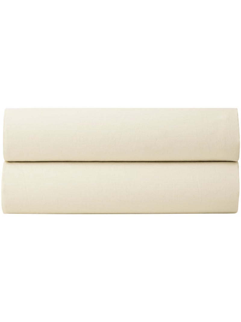 Parure de draps - Coton Pur - 100% Percale de coton peigné Ivoire - Kiabi