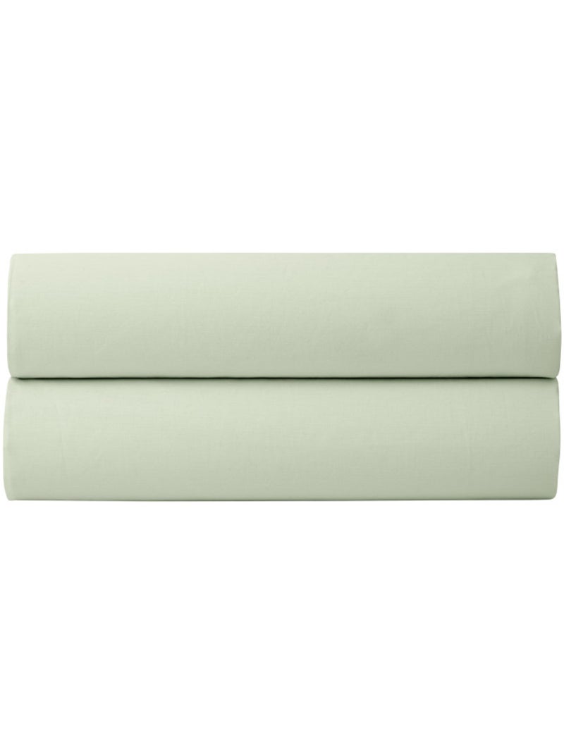 Parure de draps - Coton Pur - 100% Percale de coton peigné Vert d'eau - Kiabi