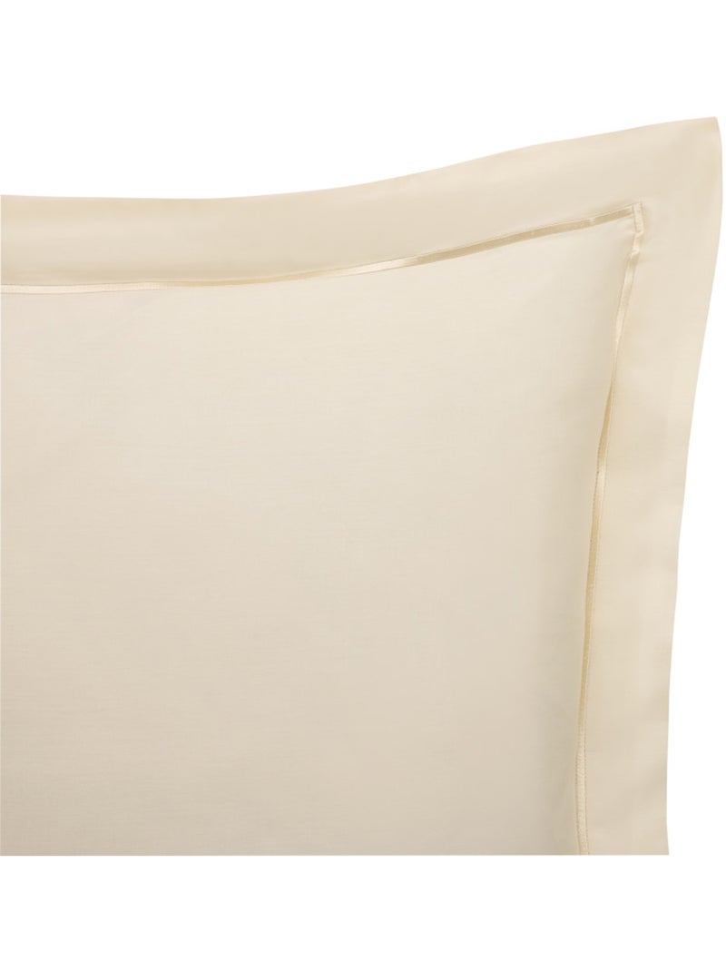 Parure de draps - Coton Pur - 100% Satin de coton Peigné" / 120 fils/cm² Crème - Kiabi