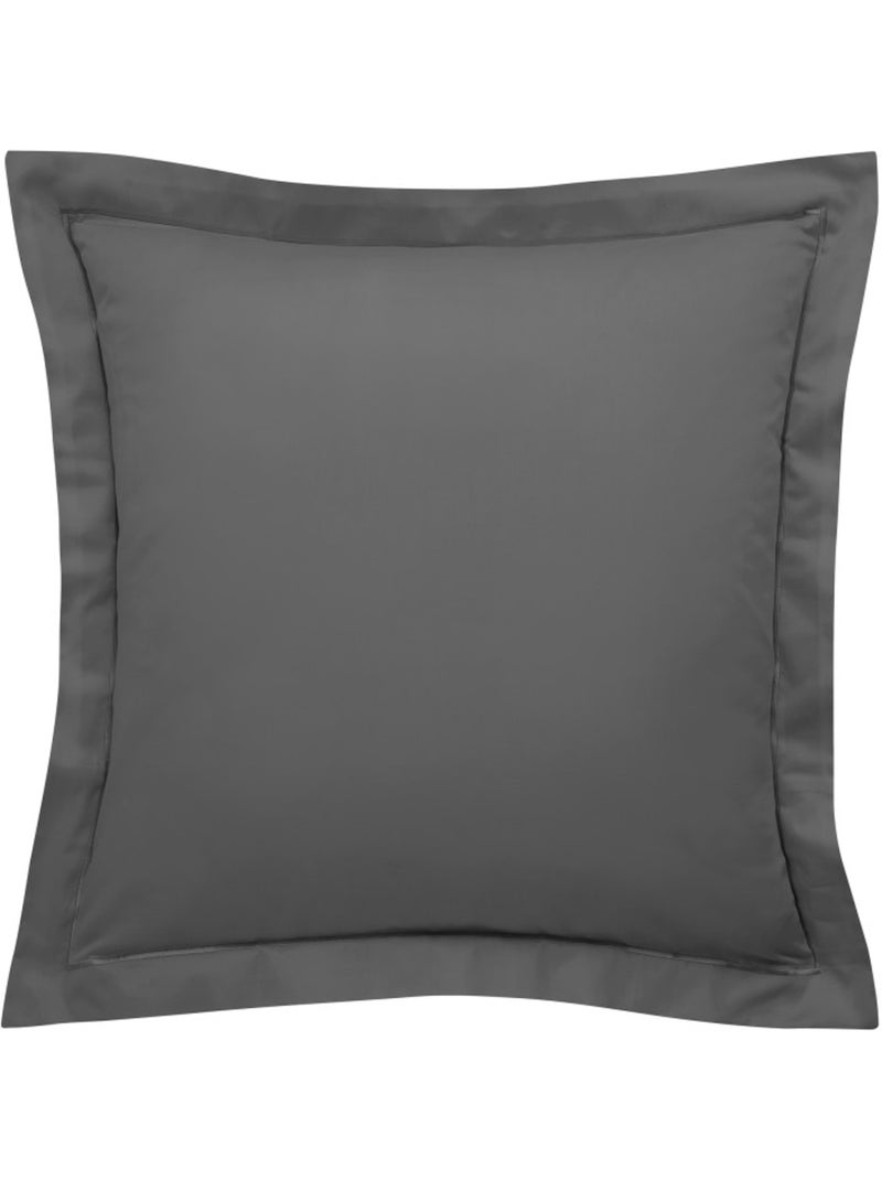 Parure de draps - Coton Pur - 100% Satin de coton Peigné" / 120 fils/cm² Gris foncé - Kiabi