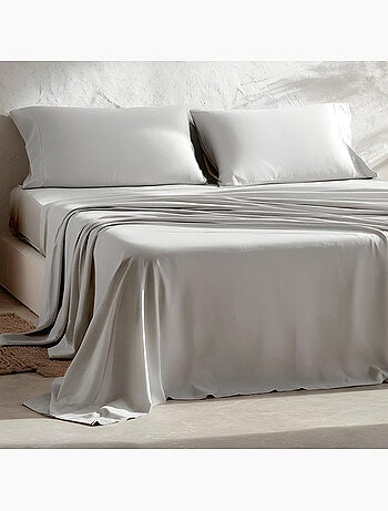 Parure de draps 100% coton 144 fils, unie - Gamusi.