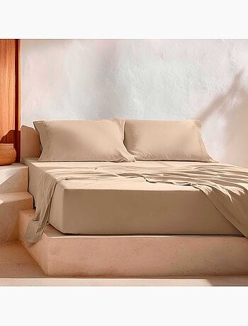 Parure de draps 100% coton 144 fils, unie - Gamusi.