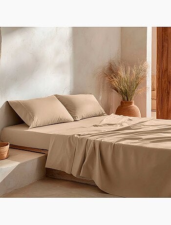 Parure de draps 100% coton 144 fils, unie - Gamusi.