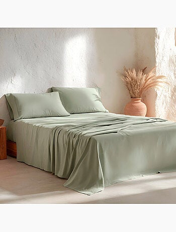 Parure de draps 100% coton 144 fils, unie - Gamusi.