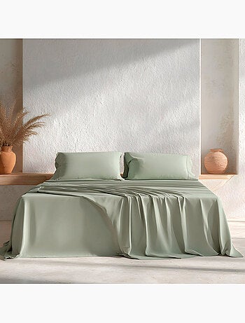 Parure de draps 100% coton 144 fils, unie - Gamusi.
