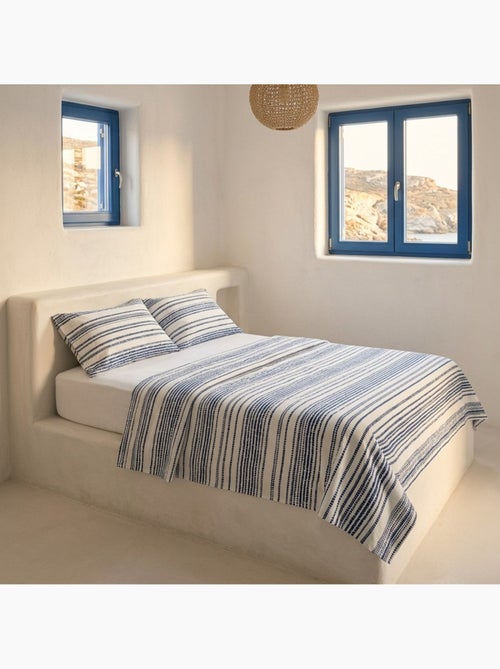Parure de draps 100% coton à rayures, taie d'oreiller incluse - Gamusi - Kiabi