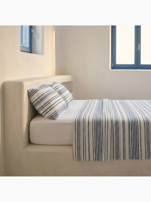 Parure de draps 100% coton à rayures, taie d'oreiller incluse - Gamusi - Kiabi