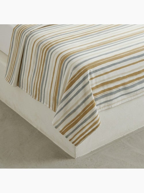 Parure de draps 100% coton à rayures, taie d'oreiller incluse - Gamusi - Kiabi