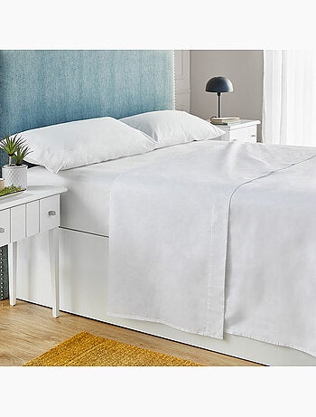 Parure de draps 100% Coton percale Blanc