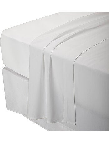 Parure de draps 100% Coton percale Blanc