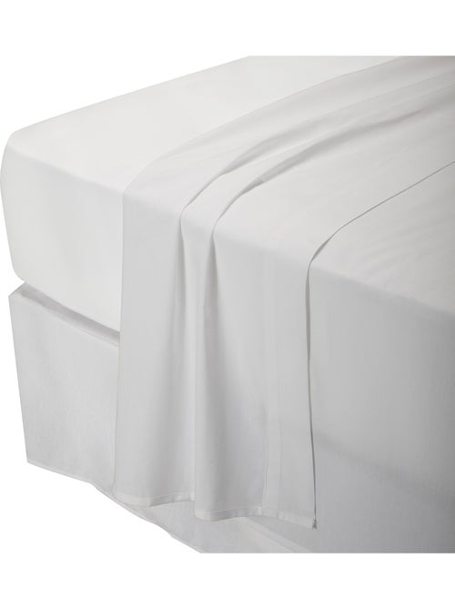Parure de draps 100% Coton percale Blanc - Kiabi Parure de draps 100% Coton percale Blanc - Kiabi