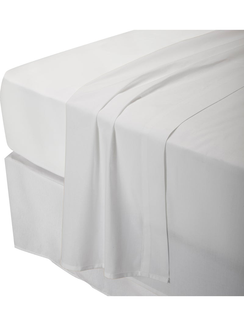 Parure de draps 100% Coton percale Blanc Blanc - Kiabi