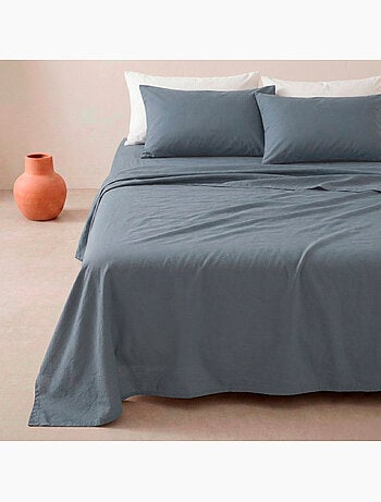 Parure de draps 100% coton, unie - Gamusi.