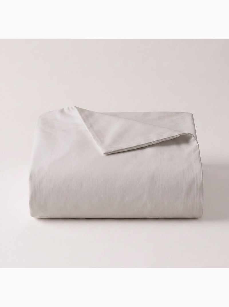 Parure de draps 100% coton, unie - gamusi. Gris clair - Kiabi
