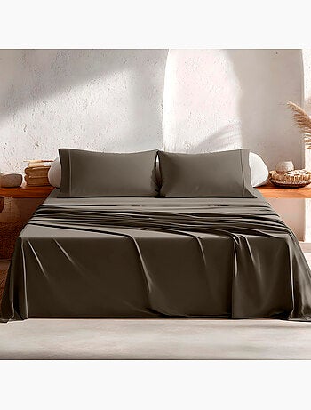 Parure de draps 100% coton, unie - Gamusi.