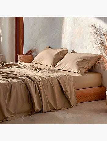 Parure de draps 100% coton, unie - Gamusi.
