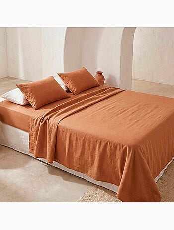 Parure de draps 100% coton, unie - Gamusi.