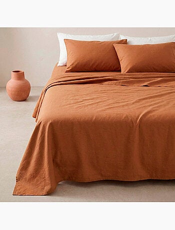 Parure de draps 100% coton, unie - Gamusi.