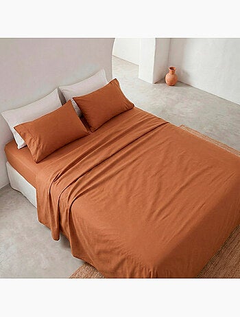 Parure de draps 100% coton, unie - Gamusi.