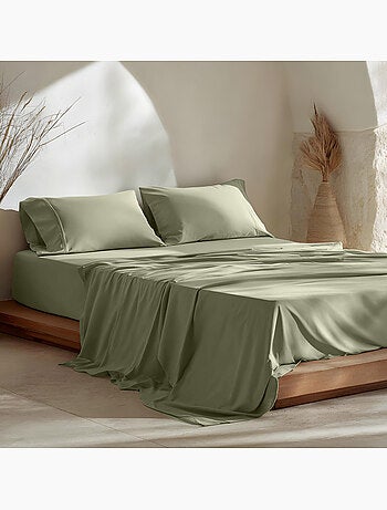 Parure de draps 100% coton, unie - Gamusi.