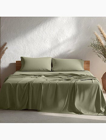 Parure de draps 100% coton, unie - Gamusi.