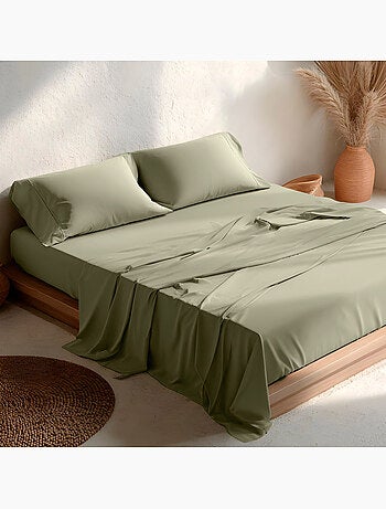 Parure de draps 100% coton, unie - Gamusi.