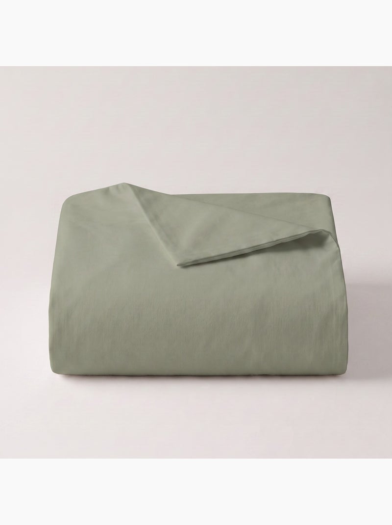 Parure de draps 100% coton, unie - gamusi. Vert - Kiabi