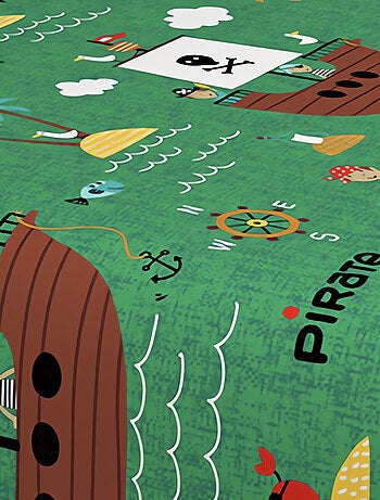 Parure de draps 180x290 cm PIRATES, 100% coton 57 fils/cm2, par Soleil d'Oc avec 1 taie d'oreiller