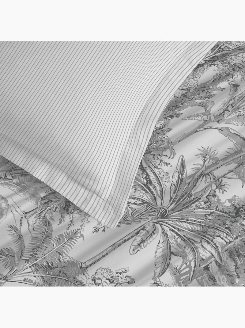 Parure de draps 4 pièces – 100% coton – 57 fils/cm² – ADAMA Gris perle - Kiabi