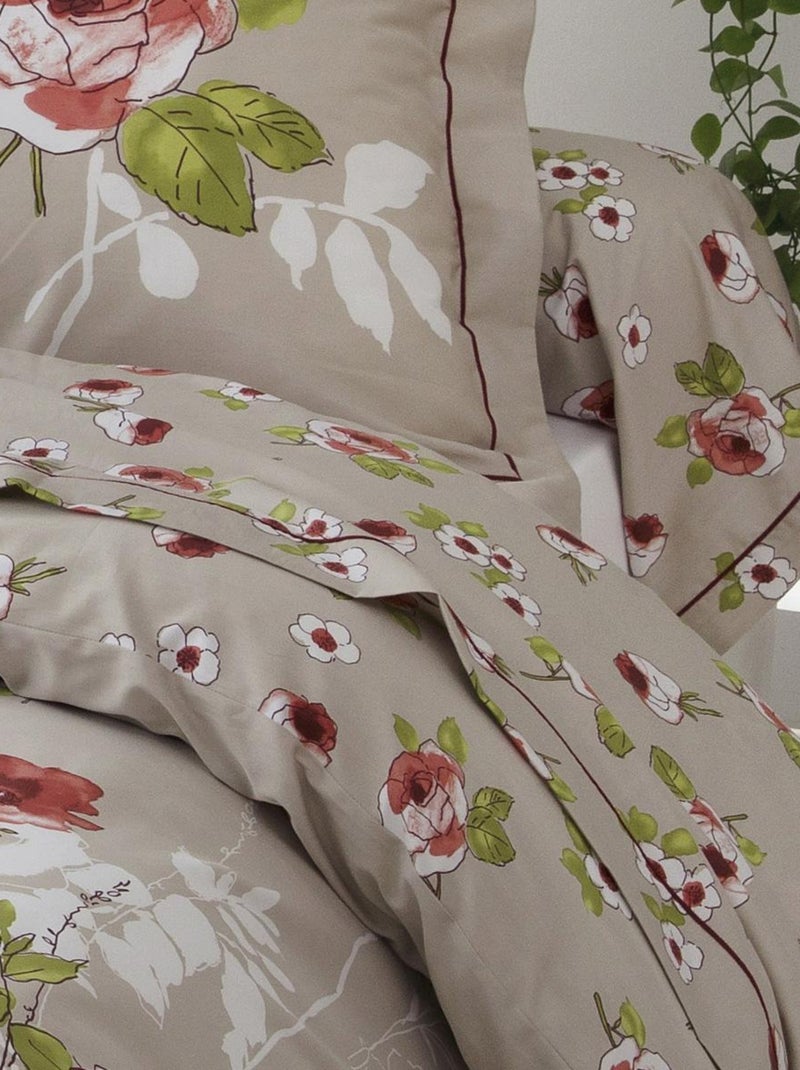 Parure de draps 4 pièces esprit champêtre Beige clair - Kiabi