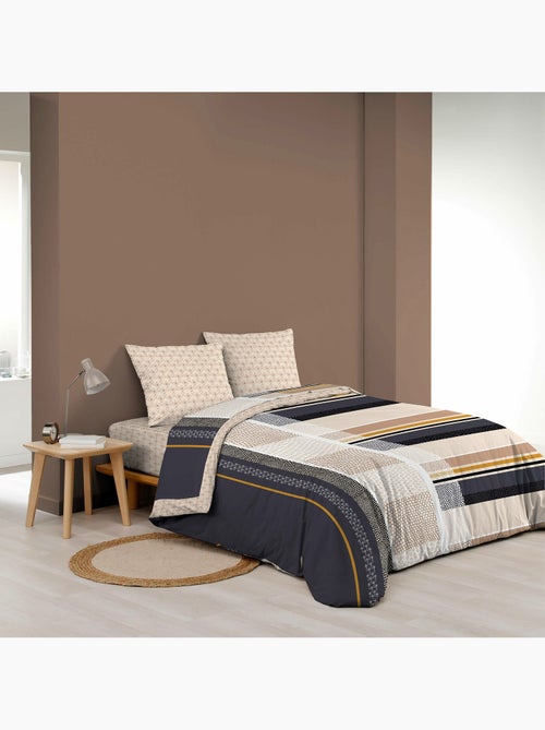Parure de draps 4 pièces réversible – 100 % coton – Imprimé 42 fils/cm² Roméo - Kiabi