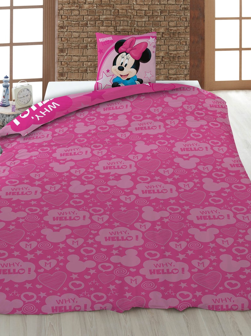 Parure de draps 'Disney' 1 personne - 2 pièces : 1 housse de couette + 1 taie d'oreiller Rose - Kiabi