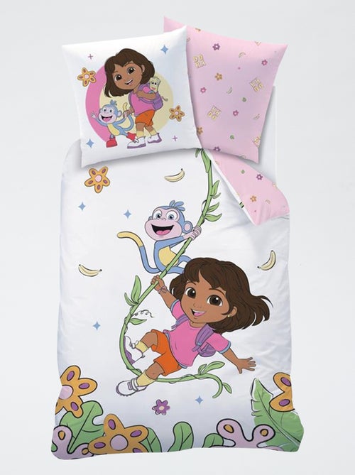 Parure de draps 'Dora' 2 pièces 1 personne - housse de couette + taie d'oreiller - Kiabi Parure de draps 'Dora' 2 pièces 1 personne - housse de couette + taie d'oreiller - Kiabi