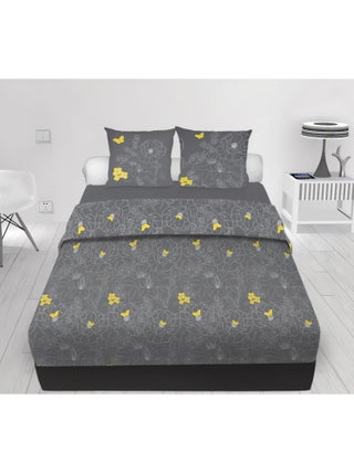 Parure de draps en coton 57 fils LISA, par Soleil d'ocre avec 2 taies d'oreiller