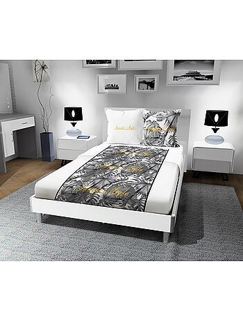 Parure de draps en coton 57 fils NOUMEA, par Soleil d'ocre avec 2 taies d'oreiller