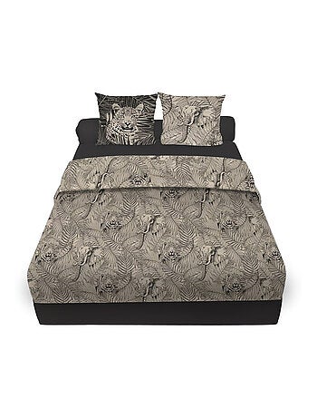 Parure de draps en coton 57 fils/cm2 SAFARI, par Soleil d'Ocre avec 2 taies d'oreiller