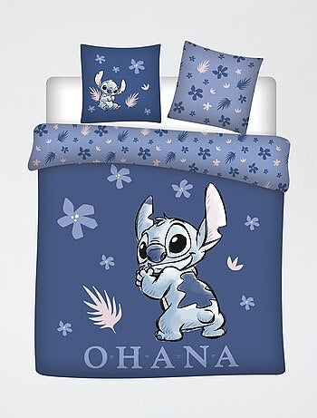 Parure de draps 'Stitch' 3 pièces : 1 housse de couette 2 personnes + 2 taies d'oreiller