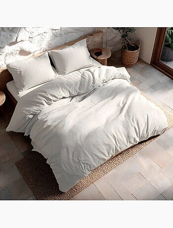 Parure de housse de couette 100% coton 144 fils, avec taie(s) d’oreiller, unie - Gamusi.