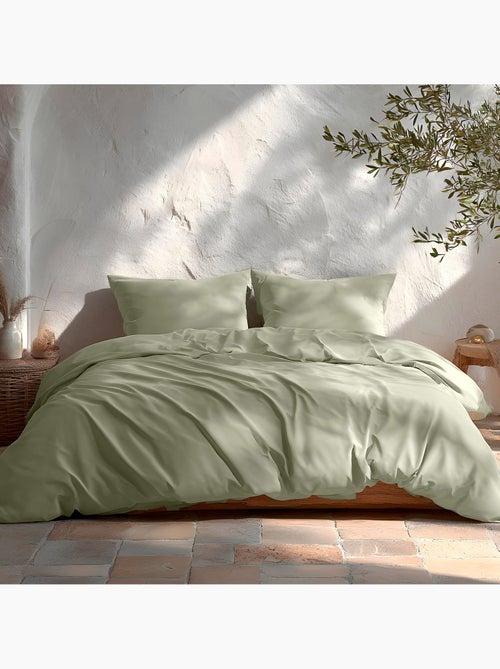 Parure de housse de couette 100% coton 144 fils, avec taie(s) d’oreiller, unie - Gamusi. - Kiabi
