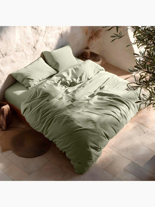 Parure de housse de couette 100% coton 144 fils, avec taie(s) d’oreiller, unie - Gamusi. - Kiabi