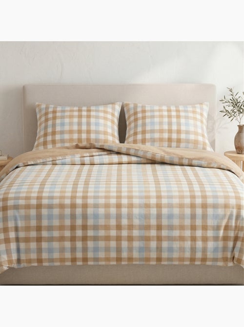 Parure de housse de couette 100% coton à carreaux vichy, taie d'oreiller incluse - Gamusi - Kiabi