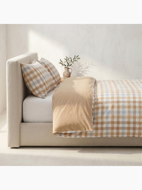 Parure de housse de couette 100% coton à carreaux vichy, taie d'oreiller incluse - Gamusi - Kiabi
