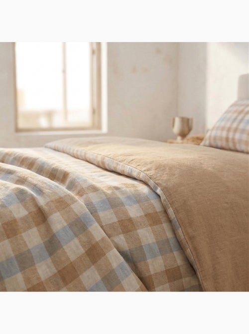 Parure de housse de couette 100% coton à carreaux vichy, taie d'oreiller incluse - Gamusi - Kiabi