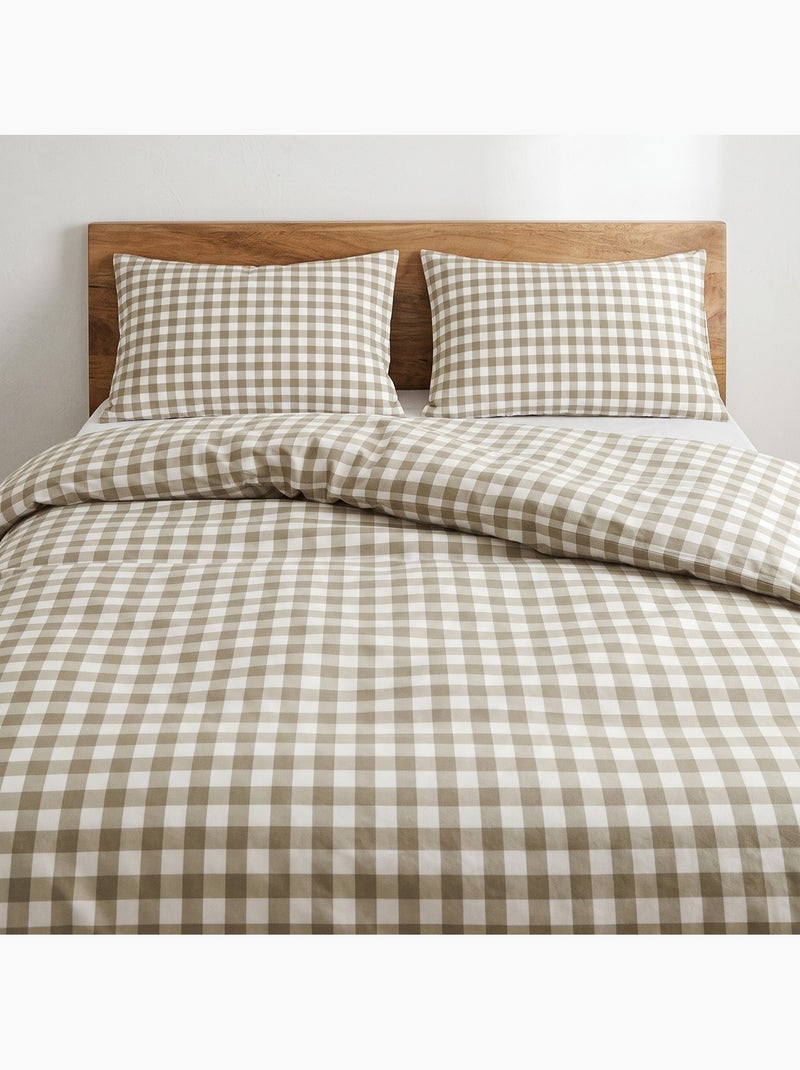 Parure de housse de couette 100% coton avec taie(s) d’oreiller, carreaux vichy, vert - gamusi. Vert - Kiabi