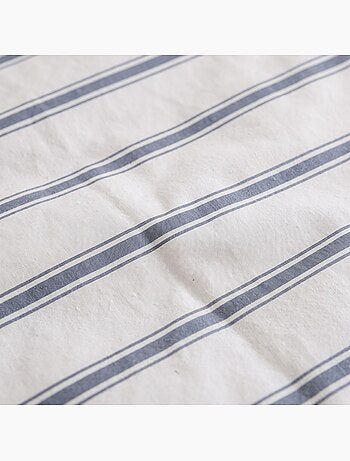 Parure de housse de couette 100% coton avec taie(s) d’oreiller, fines rayures - gamusi.