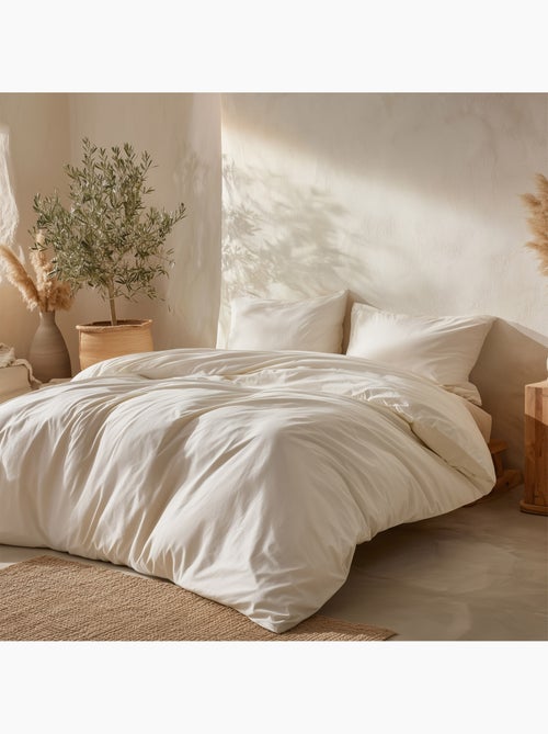 Parure de housse de couette 100% coton, avec taie(s) d’oreiller, unie - Gamusi. - Kiabi