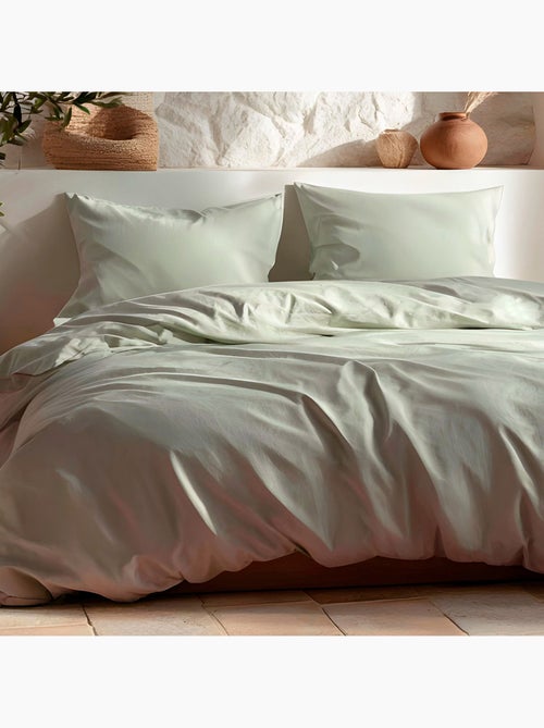 Parure de housse de couette 100% coton, avec taie(s) d’oreiller, unie - Gamusi. - Kiabi