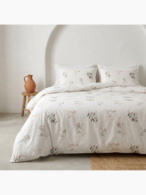 Parure de housse de couette 100% coton motif floral, taie d'oreiller incluse - Gamusi - Kiabi Parure de housse de couette 100% coton motif floral, taie d'oreiller incluse - Gamusi - Kiabi